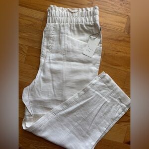 Women’s Off White Linen Flowy Pants